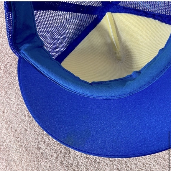 Vintage Blue White Magnolia Alta Mesh Back Snap Back Trucker Hat - Picture 8 of 10